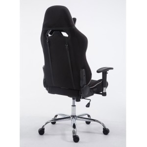 Silla gaming LOGAN TELA, reclinable, con cojines, en color negro/amarillo