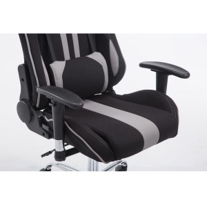 Silla gaming LOGAN TELA, reclinable, con cojines, en color negro/amarillo