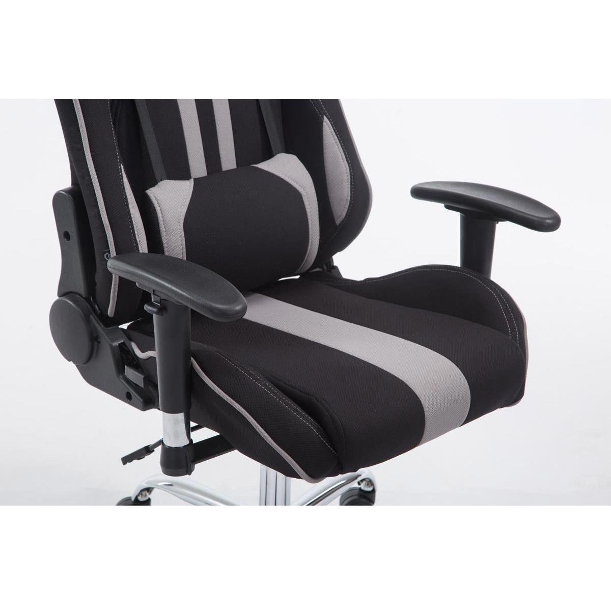 Silla Gaming LOGAN TELA, Respaldo Reclinable, Cojines Incluidos, Base de Metal, En Negro/Amarillo