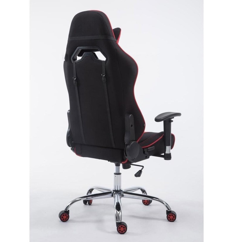 Silla gaming LOGAN TELA, reclinable, con cojines, en color negro/amarillo
