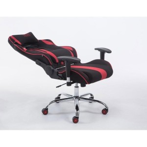 Silla gaming LOGAN TELA, reclinable, con cojines, en color negro/amarillo