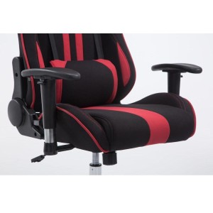 Silla gaming LOGAN TELA, reclinable, con cojines, en color negro/amarillo