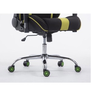 Silla gaming LOGAN TELA, reclinable, con cojines, en color negro/amarillo