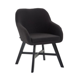 Silla de Confidente KETEL muy exclusiva patas negras y tela negro