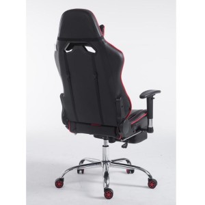 Silla gaming LOGAN con reposapiés, reclinable, con cojines, en piel color negro/amarillo
