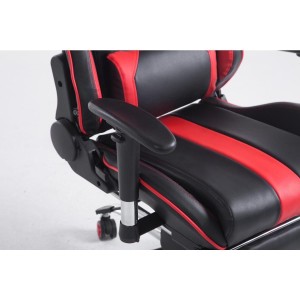 Silla gaming LOGAN con reposapiés, reclinable, con cojines, en piel color negro/amarillo