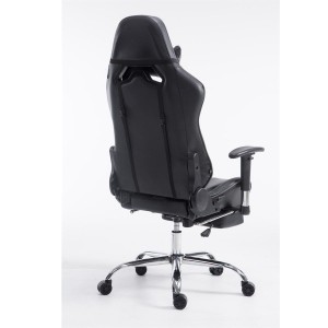 Silla gaming LOGAN con reposapiés, reclinable, con cojines, en piel color negro/amarillo