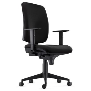 Silla Ergonómica PIERO, en Tela color Negro, con Brazos Ajustables