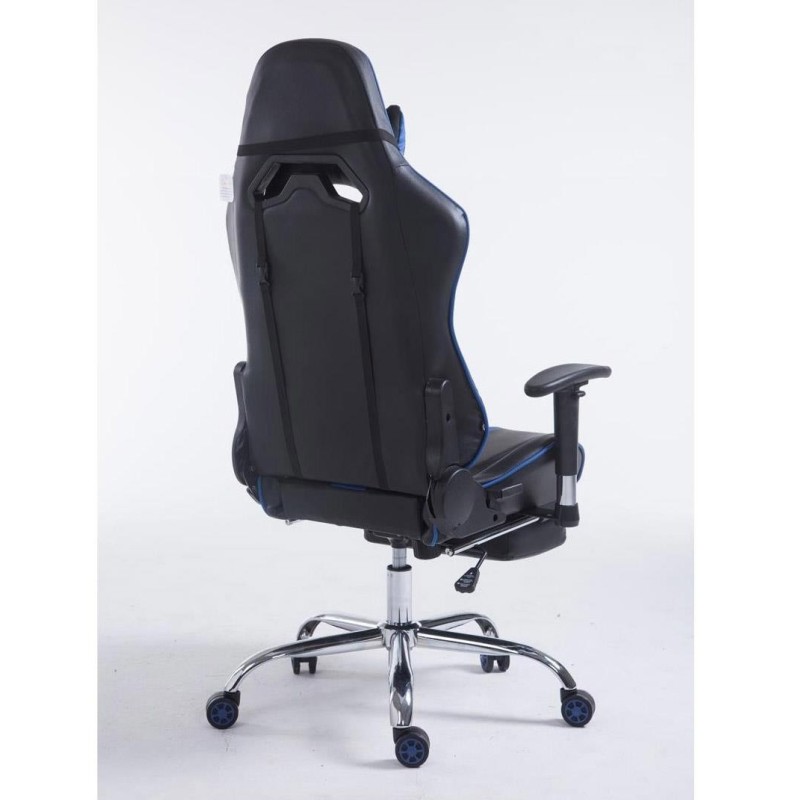 Silla gaming LOGAN con reposapiés, reclinable, con cojines, en piel color negro/amarillo