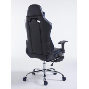 Silla gaming LOGAN con reposapiés, reclinable, con cojines, en piel color negro/amarillo