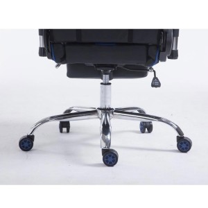 Silla gaming LOGAN con reposapiés, reclinable, con cojines, en piel color negro/amarillo
