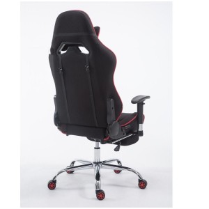 Silla gaming LOGAN TELA con reposapiés, reclinable, con cojines, en color negro/amarillo