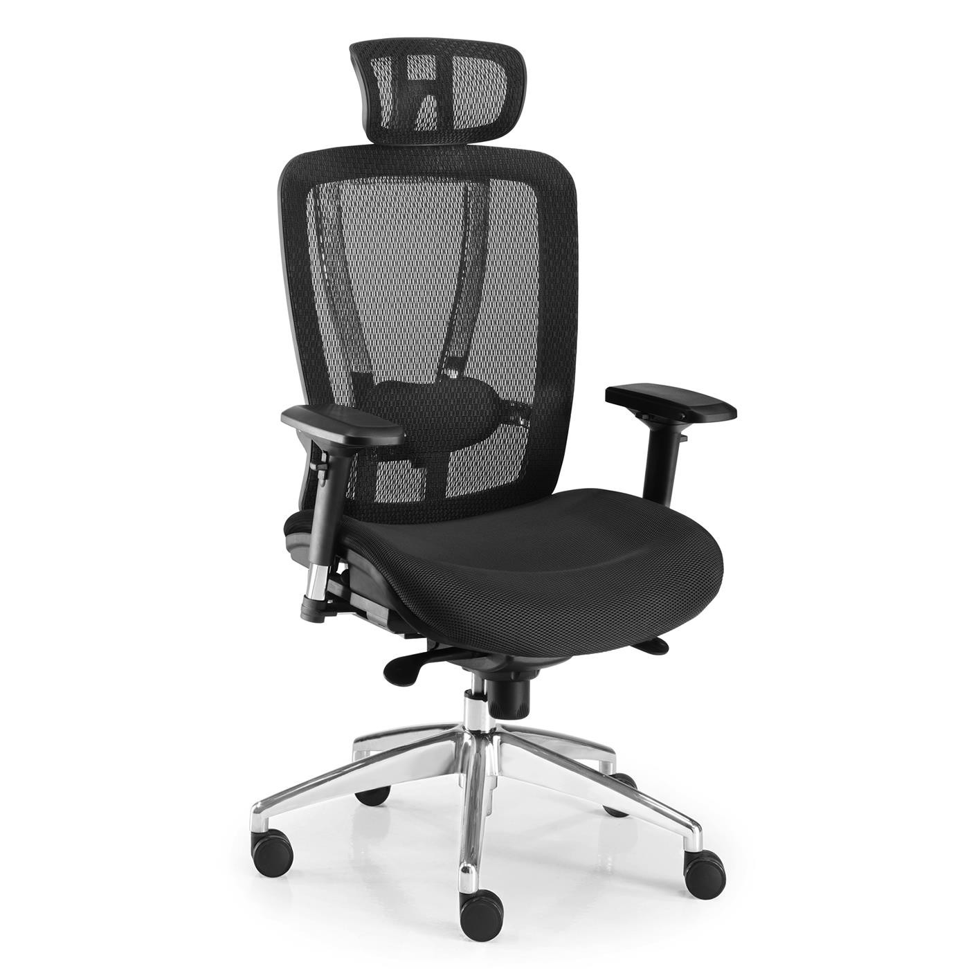 Silla Ergonómica ENOLA, Estructura Metálica, Soporte Lumbar Ajustable, En Negro