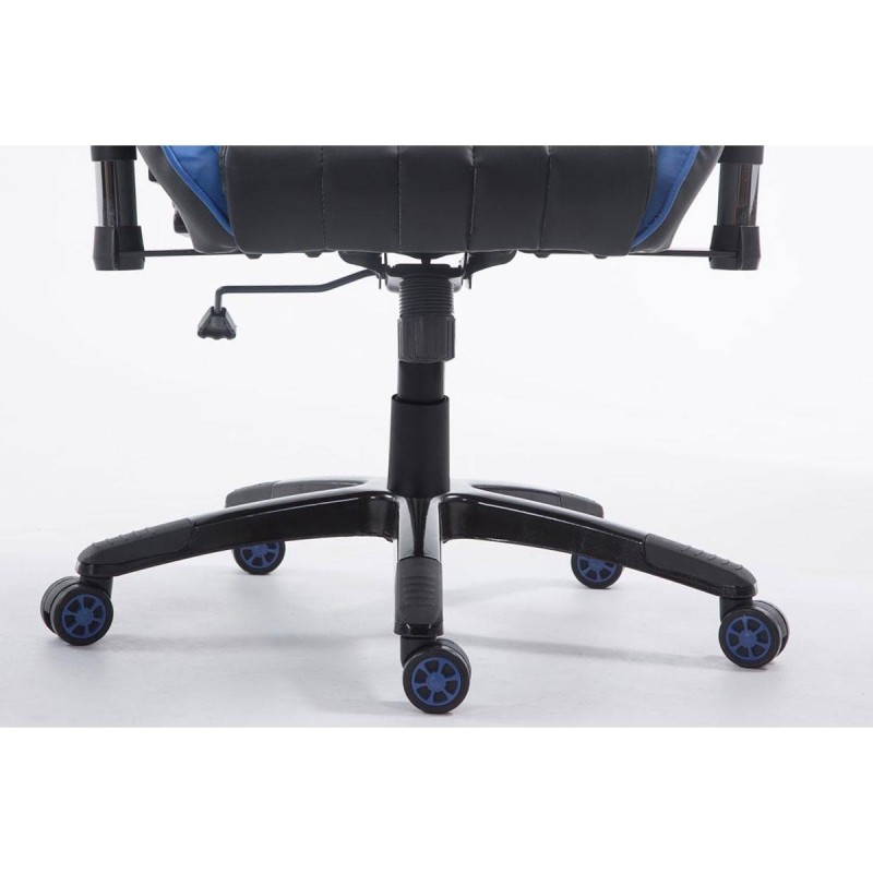 Silla gaming TURBO, reclinable, con cojines, en piel color negro/blanco