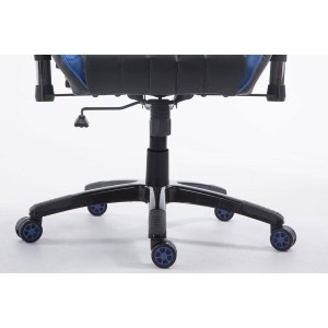 Silla gaming TURBO, reclinable, con cojines, en piel color negro/blanco