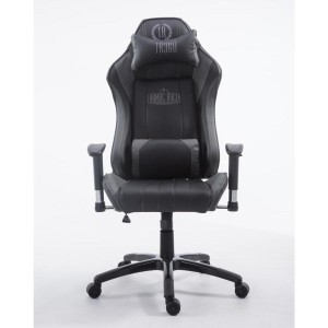 Silla gaming TURBO, reclinable, con cojines, en piel color negro/blanco