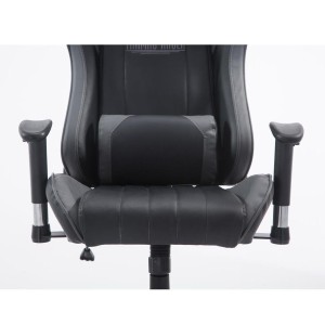 Silla gaming TURBO, reclinable, con cojines, en piel color negro/blanco