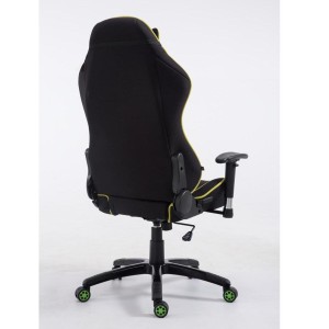 Silla gaming TURBO TELA, reclinable, con cojines, en color negro/blanco