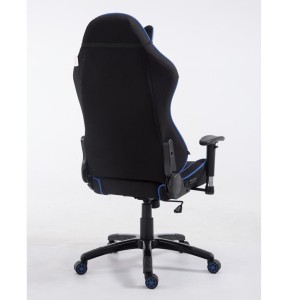 Silla gaming TURBO TELA, reclinable, con cojines, en color negro/blanco