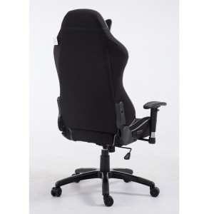 Silla gaming TURBO TELA, reclinable, con cojines, en color negro/blanco