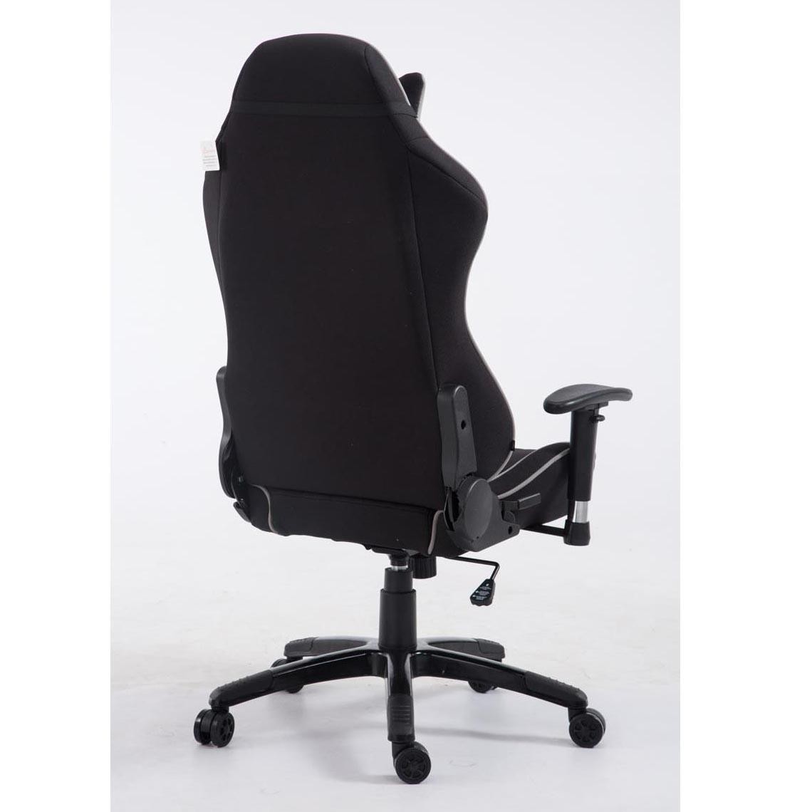 Silla Gaming TURBO TELA, Respaldo Reclinable, Cojines Lumbar y Cervical, En Negro/Blanco