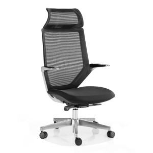  Sillón de diseño FLORIAN PRO, en aluminio cromado, color negro
