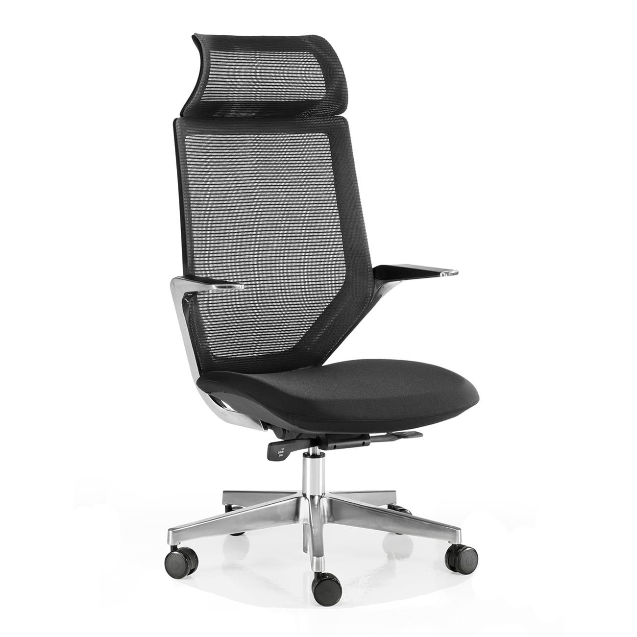Sillón de Diseño FLORIAN PRO, Brazos Aluminio, 100% Exclusiva, En negro