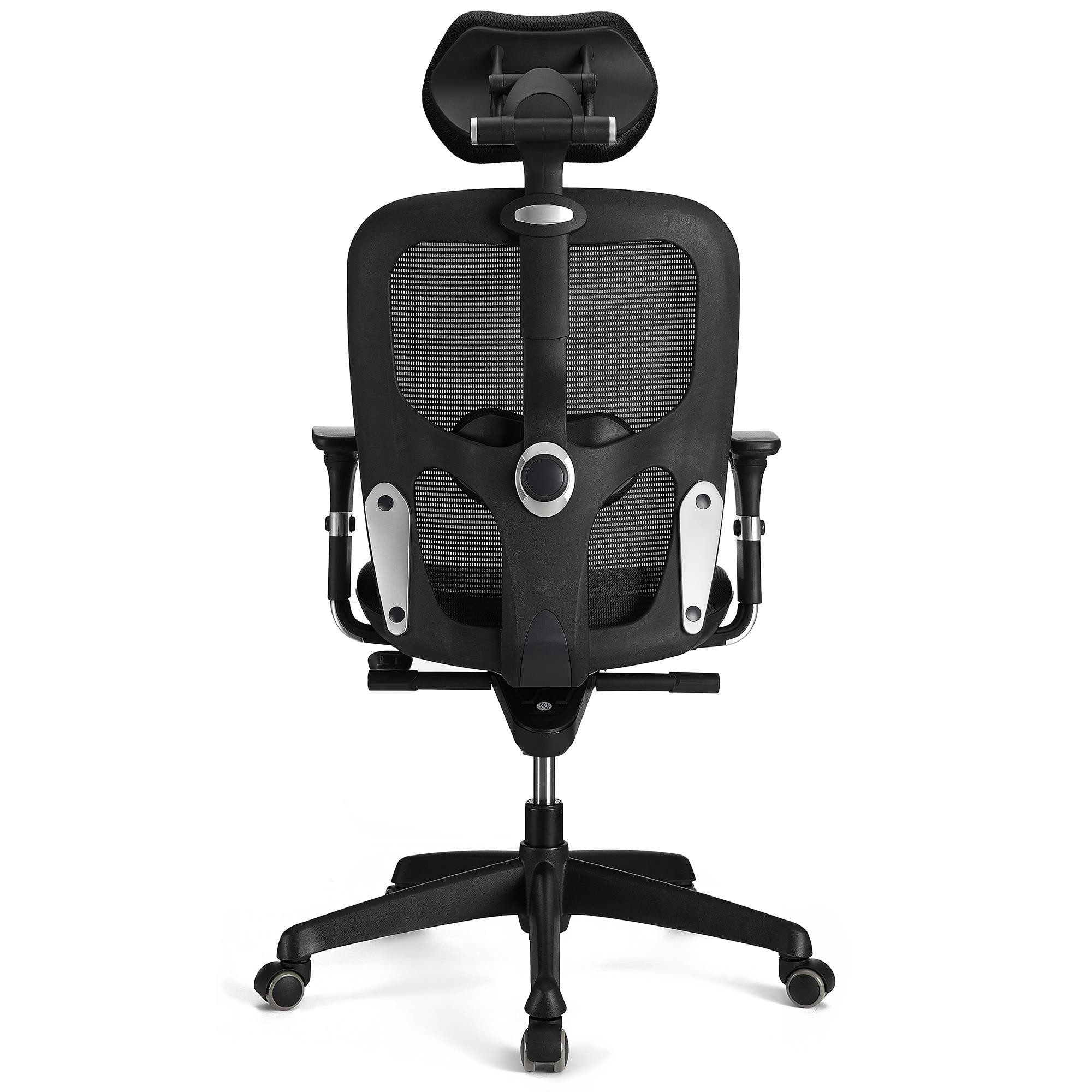 Silla Ergonómica FELIX PRO, Soporte Lumbar Ajustable, Adaptada uso 8h, En Negro
