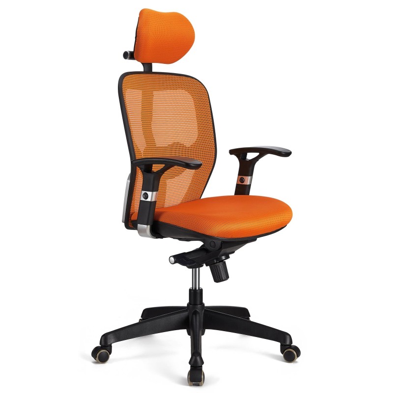Silla ergonómica FELIX PRO, soporte lumbar, en negro