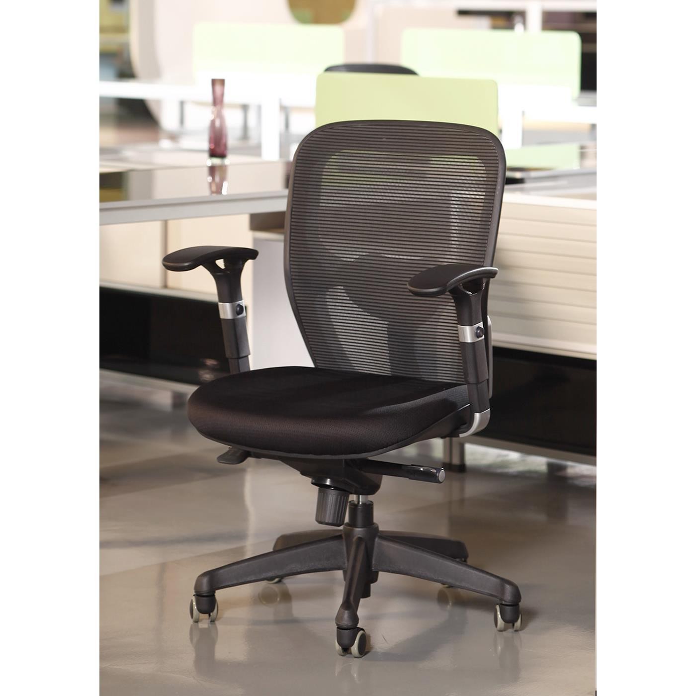 Silla Ergonómica FELIX, Soporte Lumbar Ajustable, Adaptada uso 8h, En Negro