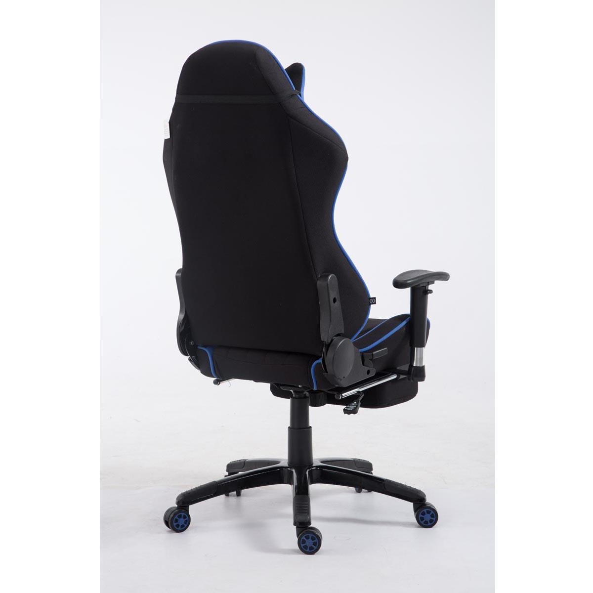 Silla Gaming TURBO TELA con Reposapiés, Respaldo Reclinable, Cojines Lumbar y Cervical, En Negro/Amarillo