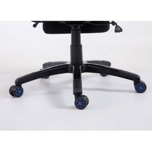 Silla gaming TURBO TELA con reposapiés, reclinable, con cojines, en color negro/amarillo