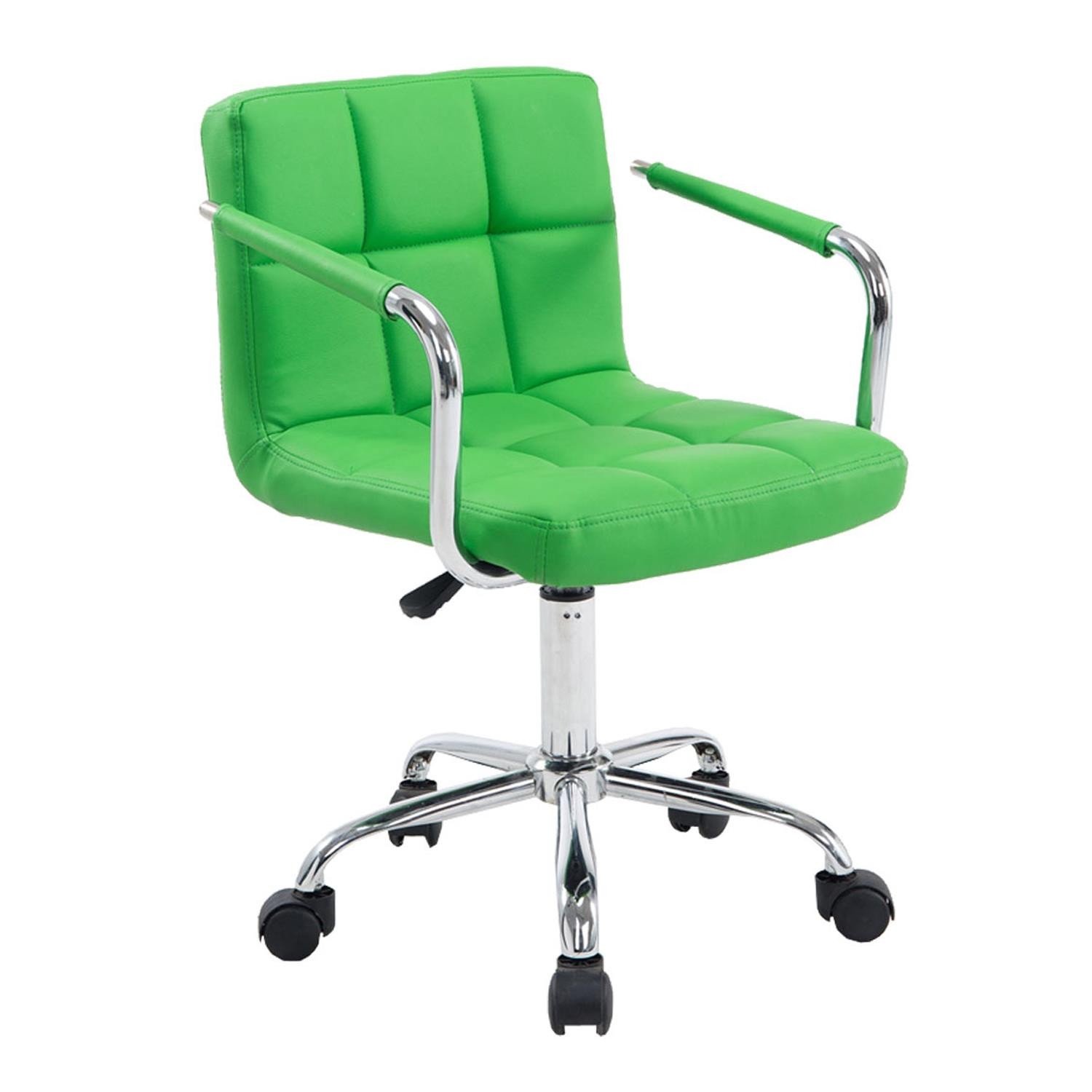 Silla de Oficina BETTY, Gran Acolchado, Estructura Metálica, en Piel color Negro