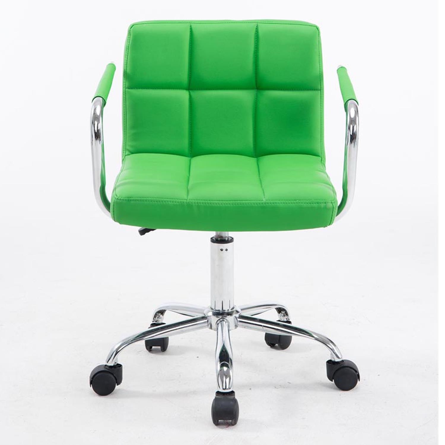 Silla de Oficina BETTY, Gran Acolchado, Estructura Metálica, en Piel color Negro