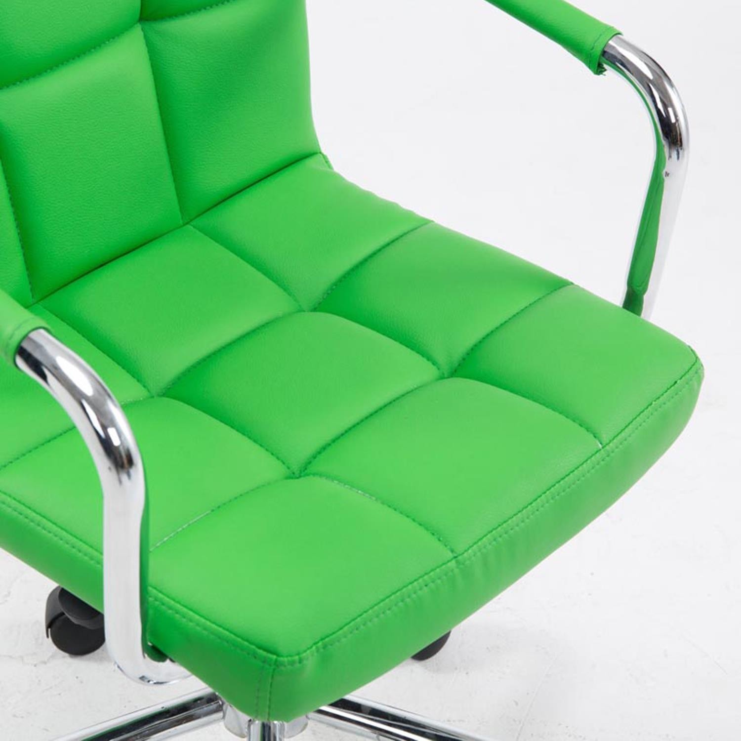Silla de Oficina BETTY, Gran Acolchado, Estructura Metálica, en Piel color Negro