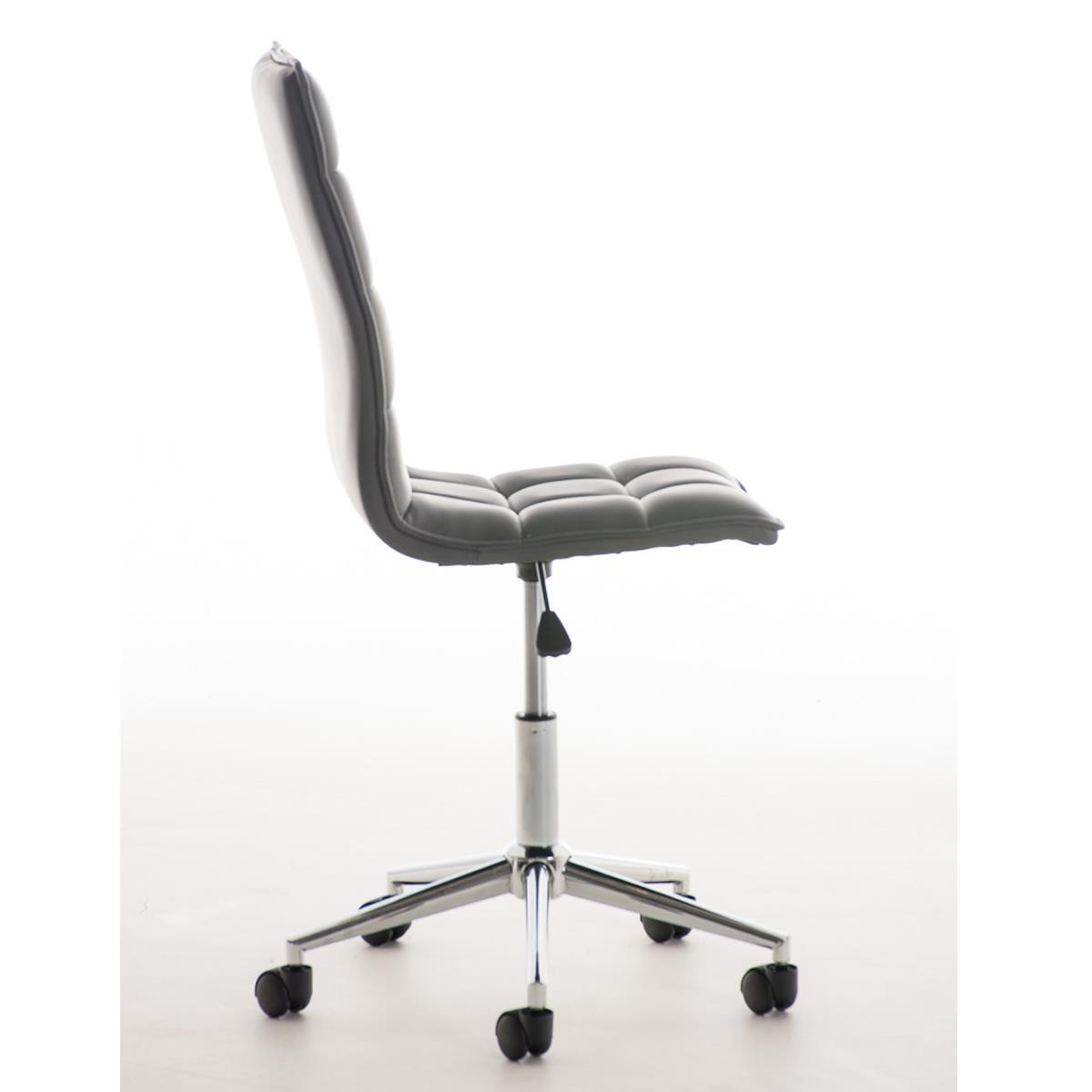 Silla de Oficina BULGARI, Precioso Diseño, Base Metálica, tapizada en Piel color Negro