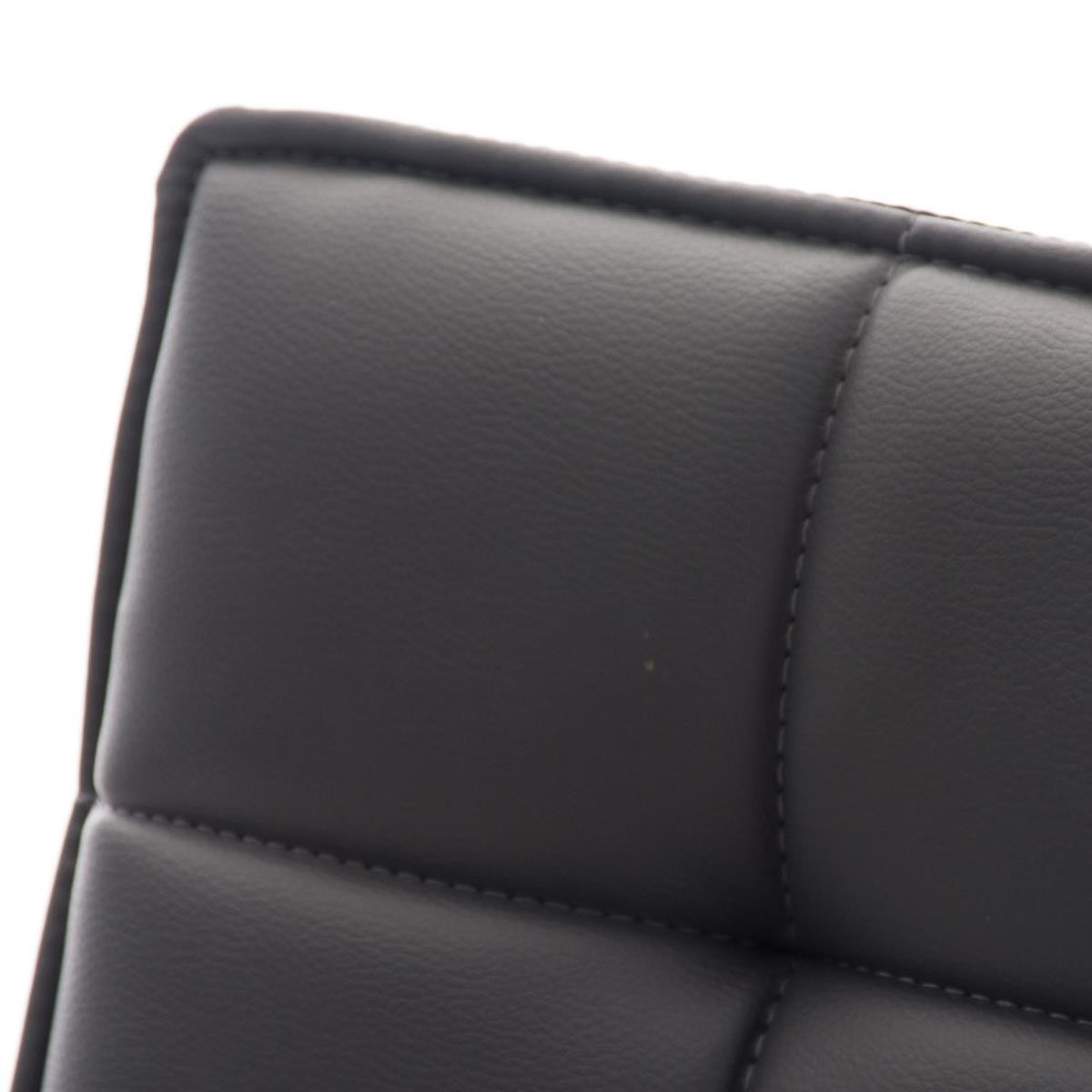 Silla de Oficina BULGARI, Precioso Diseño, Base Metálica, tapizada en Piel color Negro