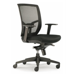 Silla de oficina GILBERT, soporte lumbar, en negro