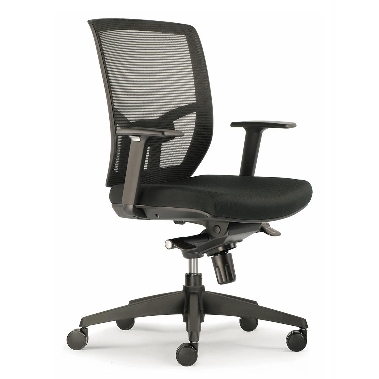Silla de Oficina GILBERT, Soporte Lumbar, Adaptada uso 8h, Transpirable, En Negro