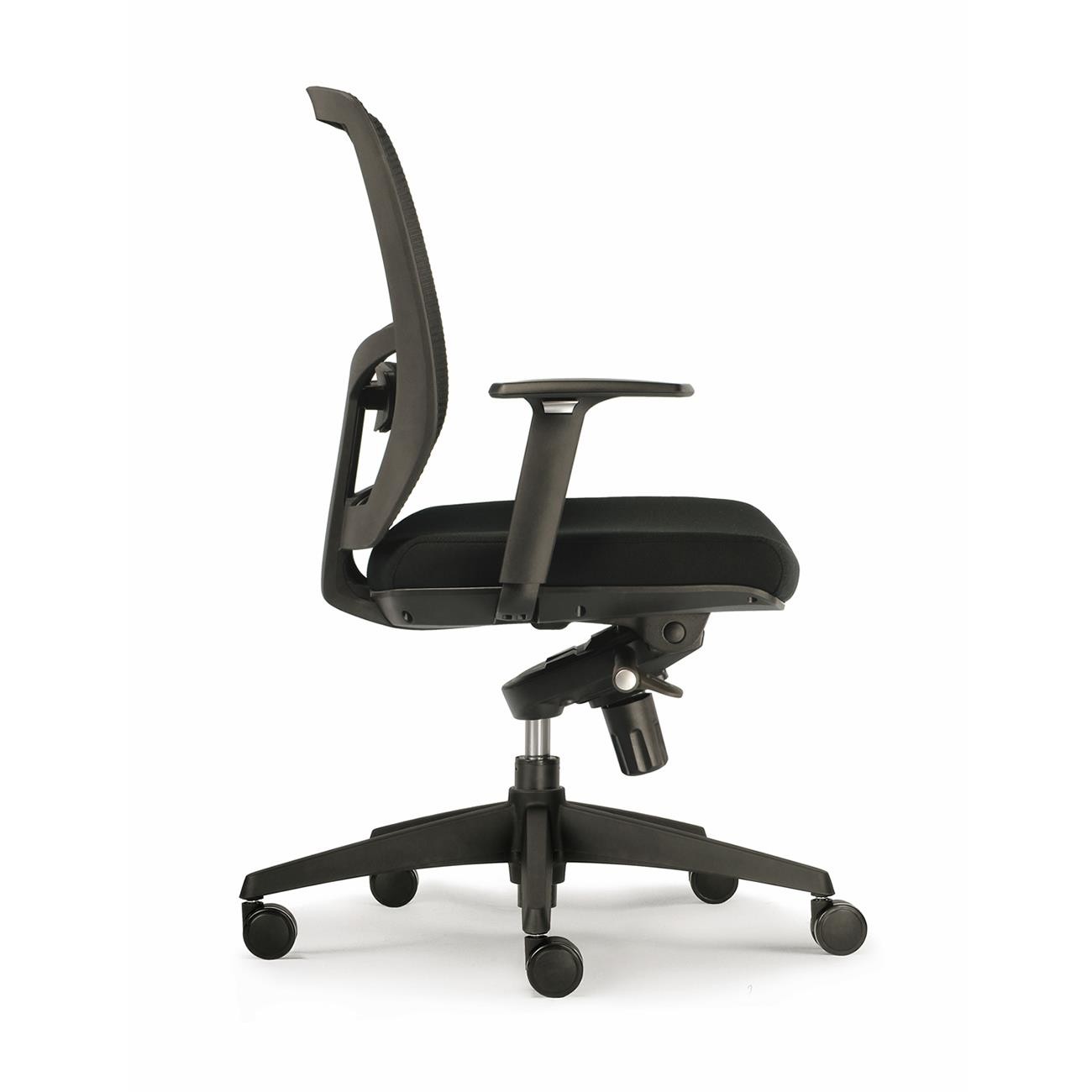 Silla de Oficina GILBERT, Soporte Lumbar, Adaptada uso 8h, Transpirable, En Negro