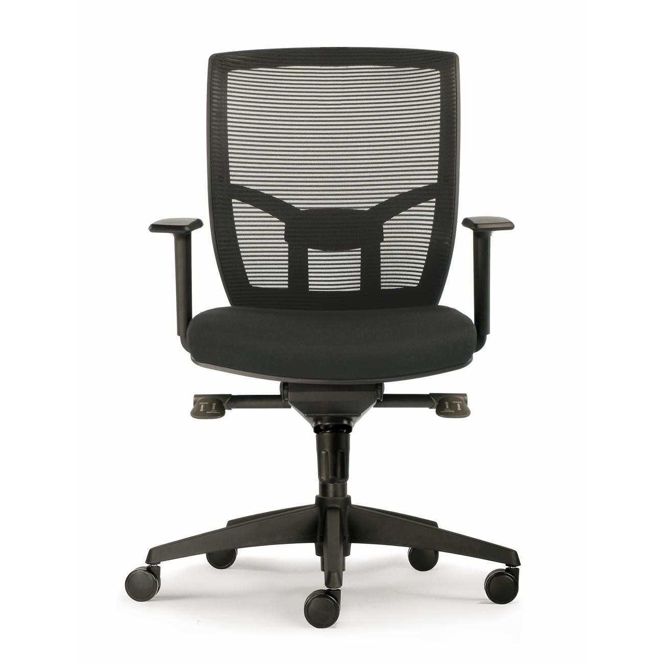 Silla de Oficina GILBERT, Soporte Lumbar, Adaptada uso 8h, Transpirable, En Negro