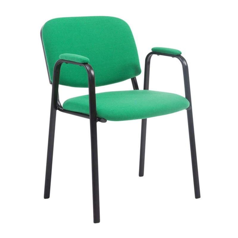 Silla de confidente MOBY CON BRAZOS, patas negras, color negro