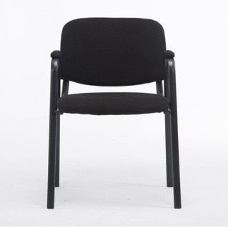 Silla de confidente MOBY CON BRAZOS, patas negras, color negro 2