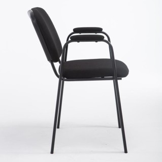 Silla de confidente MOBY CON BRAZOS, patas negras, color negro 2