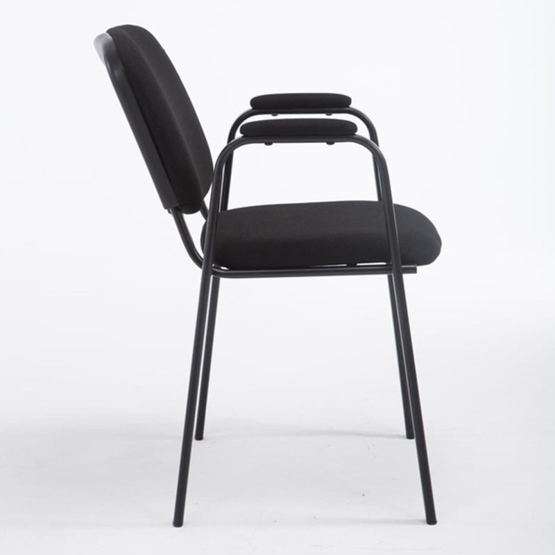 Silla de confidente MOBY CON BRAZOS, patas negras, color negro