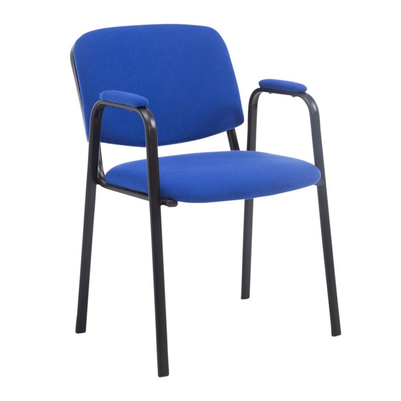 Silla de confidente MOBY CON BRAZOS, patas negras, color negro