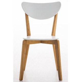 Silla de Confidente ARABY en madera color abedul y blanco 2