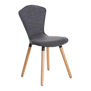 Silla de confidente FELIKA, gran acolchado en tela color negro