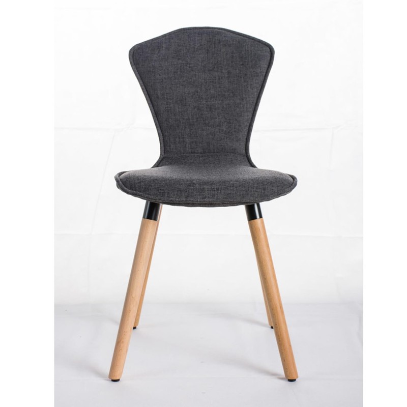 Silla de confidente FELIKA, gran acolchado en tela color negro