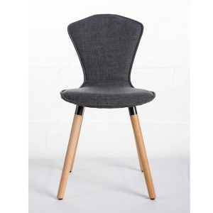 Silla de confidente FELIKA, gran acolchado en tela color negro